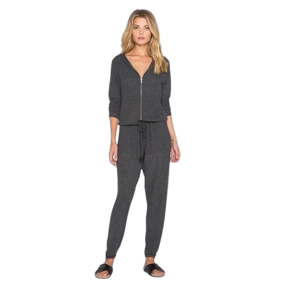 Michael Lauren Fargo Zip Up Jumpsuit Gray Size Medium